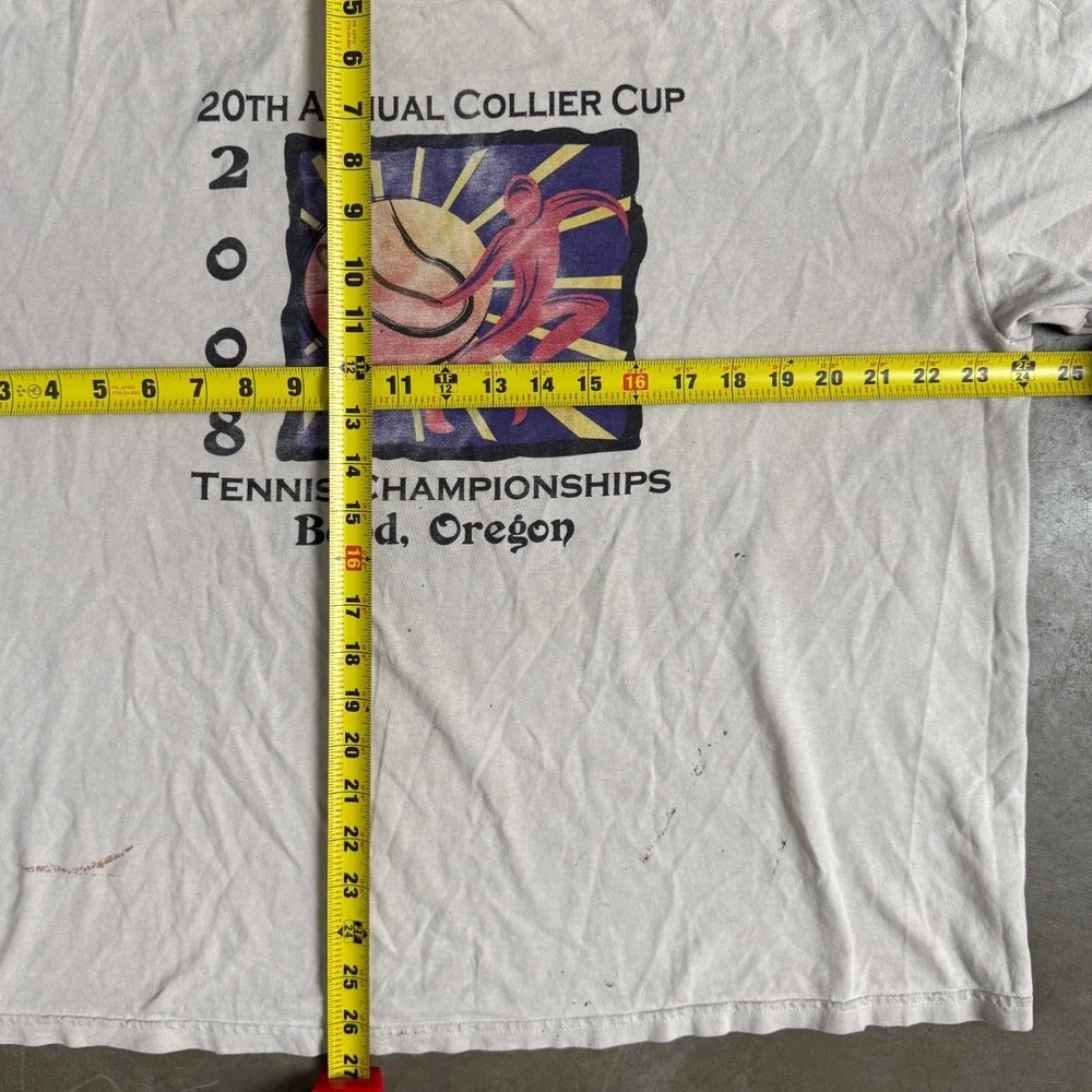 Vtg Hanes 2008 Collier Cup Tennis Championships Bend Oregon T-Shirt XL Cream - Picture 6 of 10